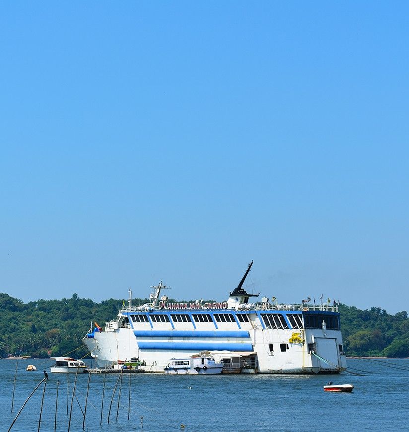 White big floating casino in Goa river